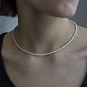 Repeat earrings silver, Baroque pearls