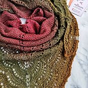 Аксессуары handmade. Livemaster - original item Holden shawl with lurex, bordeaux khaki.. Handmade.
