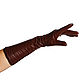 Size 7. Winter long gloves made of brown leather. Vintage gloves. Butichok from N.. My Livemaster. Фото №5