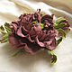 Decoration flowers from the skin .Brooch hair clip ROSE BROWN. Brooches. Irina Vladi. My Livemaster. Фото №4