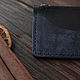 Кошелек на молнии с отделом для карт. Кошельки. Dark Wood Leather - изделия из кожи. Интернет-магазин Ярмарка Мастеров.  Фото №2