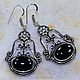 a pair of pendants on earrings with black onyx. Pendants. 'Lady Charm'. Online shopping on My Livemaster.  Фото №2