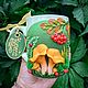 Грибы-лисички - кружка с декором из полимерной глины. Кружки и чашки. Мастерская ЧУдЕСа (svetlana-chudesa). Ярмарка Мастеров.  Фото №6