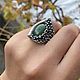 Шикарное кольцо с натуральным нефритом: серебро 925 пробы. Кольца. Shahinian Jewelry. Интернет-магазин Ярмарка Мастеров.  Фото №2