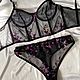 Бюстье из вышивки на сетке+трусики. Комплекты белья. Yanovytska lingerie ( Богдана). Интернет-магазин Ярмарка Мастеров.  Фото №2