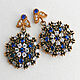 Nurbanu earrings with sapphires and white topaz, Earrings, Novaya Usman,  Фото №1
