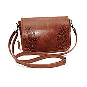 Сумки и аксессуары handmade. Livemaster - original item Crossbody bag: Women`s leather bag brown-red Spring. Handmade.