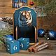 Perpetual Calendar Men's Wooden Decoupage Tiger Blue. Calendars. Decoupage for you (Anastasiya). Online shopping on My Livemaster.  Фото №2