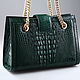 Сумка женская из кожи крокодила IMA0786G1. Классическая сумка. CrocShop товары из экзотической кожи. Ярмарка Мастеров.  Фото №6