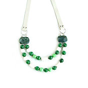 Украшения handmade. Livemaster - original item Green leather necklace 