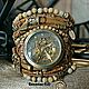 Часы коричневые наручные с камнями "Золотое время", Часы наручные, Москва,  Фото №1