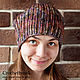 Unisex crocheted knit-look beanie. Caps. Lelik-crafts (crochetbrook). Online shopping on My Livemaster.  Фото №2