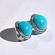 earrings with natural turquoise 'perfection', silver. Earrings. EdGems jewerly. My Livemaster. Фото №5