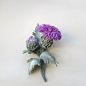 Тюльпан сиреневый фиолетовый брошь небольшой цветочек из фоамирана