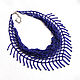 Boho inky blue beaded kerchief necklace. Necklace. Beaded jewelry by Marina Ikkes. Online shopping on My Livemaster.  Фото №2