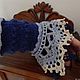 Blue knitted cuffs with lace. Mitts. NLadoga. My Livemaster. Фото №5