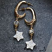 Украшения handmade. Livemaster - original item Stylish gold-plated earrings 