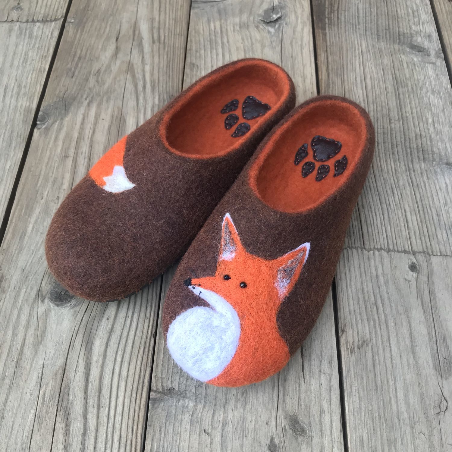Felted women's slippers 'Fox-sister' slippers 39p, Slippers, Moscow,  Фото №1