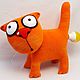 The magic power of electricity. Soft toy red cat Vasya Lozhkina, Stuffed Toys, Moscow,  Фото №1