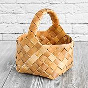 Для дома и интерьера handmade. Livemaster - original item Basket woven from birch bark small. Birch bark basket. Handmade.