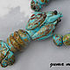 Украшение в технике Lampwork - "Бирюзовый". Колье. Гума Марина. Ярмарка Мастеров.  Фото №5