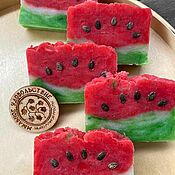 Косметика ручной работы handmade. Livemaster - original item Handmade soap natural Summer Watermelon soap red green. Handmade.