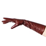 Винтаж handmade. Livemaster - original item Size 7.5. Demi-season gloves made of genuine brown leather. Handmade.