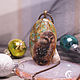 Pendant with painting ' Owl ' painting on stone lacquer miniature. Pendant. jakovishina. My Livemaster. Фото №5