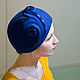 Шляпка синяя «рококо». Шляпы. EDIS | дизайнерские шляпы Наталии Эдис. Интернет-магазин Ярмарка Мастеров.  Фото №2
