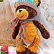 Мишка Мими, в шапке и шарфе, плюшевая, мягкая игрушка. Мягкие игрушки. 'Нить Успеха' Ланы Ульяновой. Интернет-магазин Ярмарка Мастеров.  Фото №2