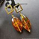 Earrings with  amber. Earrings. ELENA KARPOVA. My Livemaster. Фото №6