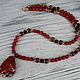 Necklace with a stone pendant (Jasper, agate, coral). Necklace. Magic box. Online shopping on My Livemaster.  Фото №2