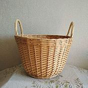 Для дома и интерьера handmade. Livemaster - original item Laundry basket, wicker round with handles. Handmade.