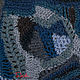 Вязаный снуд шарф "Синие лоскуты " снуд крючком, Шарфы, Москва,  Фото №1