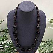 Украшения handmade. Livemaster - original item Necklace natural black agate and garnet. Handmade.