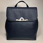 Мураками- кожаная женская сумка, синяя сумка