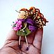 Order Brooch girl 'Veronica and peonies'. ETNOMIR (ethnomir). Livemaster. . Brooches Фото №3