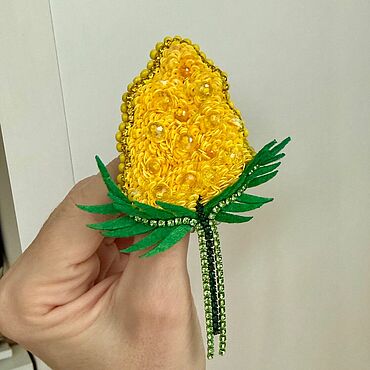 Украшения ручной работы. Ярмарка Мастеров - ручная работа Брошь мимоза. Handmade.