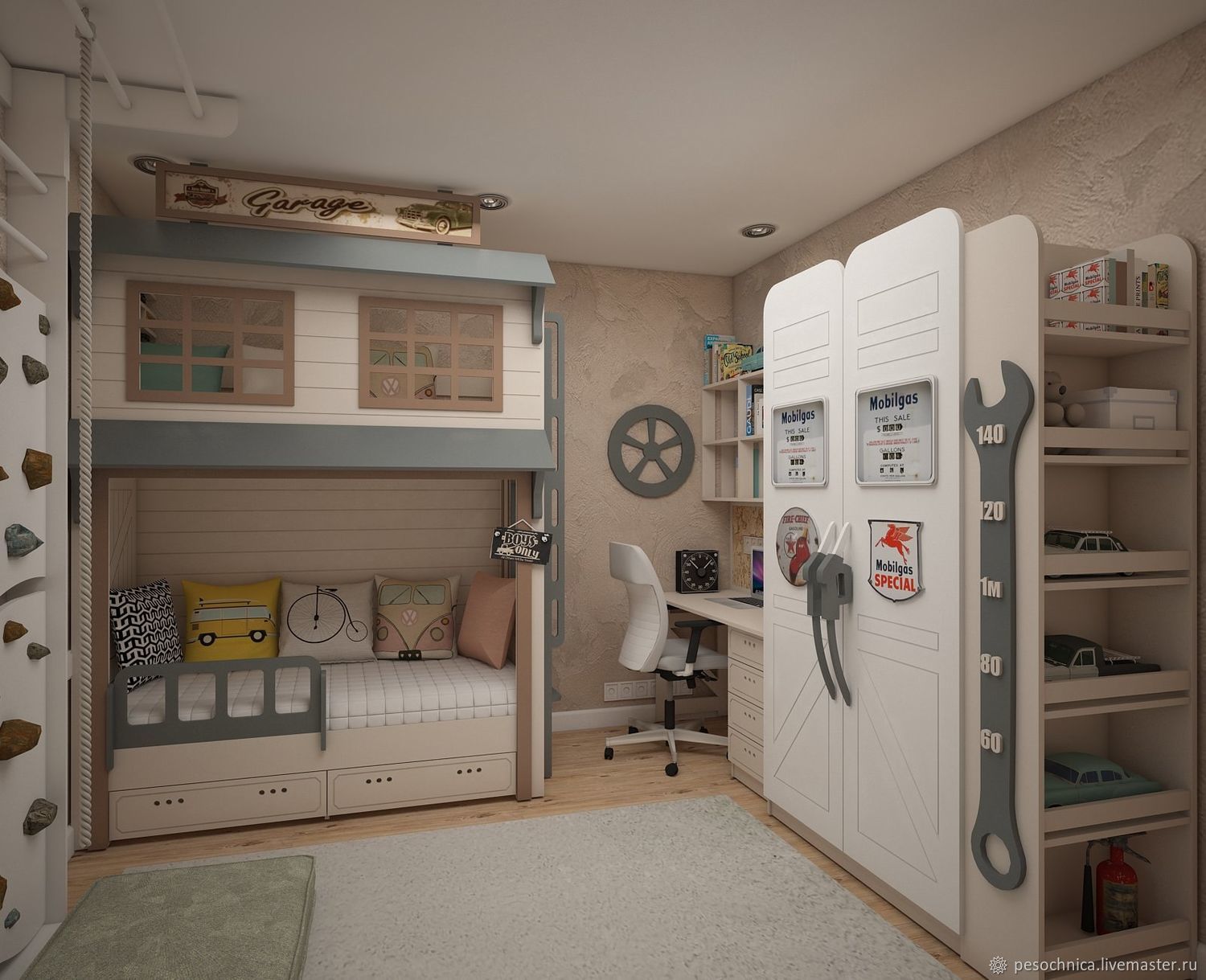 Детская комната в стиле гараж
