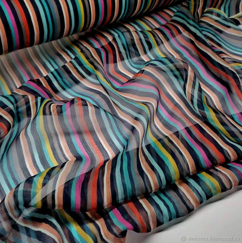Fabric, silk creche chiffon. Colors of summer, Fabric, Podolsk,  Фото №1