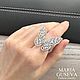 Кольцо серебристое butterfly бабочка с фианитами особой огранки. Кольца. MARIA GUSEVA Fashion Jewelry. Ярмарка Мастеров.  Фото №4