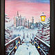  ' Pink sunset' winter landscape in oil. Pictures. flamemilady. My Livemaster. Фото №6