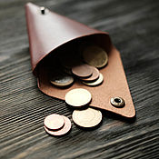 Сумки и аксессуары handmade. Livemaster - original item Premium quality tri-Pocket leather coin holder-Chestnut. Handmade.