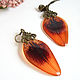 Vintage Set of Earrings and Pendant made of Resin Orange Lily Petals. Jewelry Sets. WonderLand. Online shopping on My Livemaster.  Фото №2
