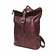  Leather Women's Burgundy Ruth Mod Backpack Bag SR34t-682. Backpacks. Natalia Kalinovskaya. Online shopping on My Livemaster.  Фото №2