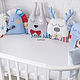 Bumpers animals for cots. Sides for crib. Miss Judy cotton (JuliaLepa). Online shopping on My Livemaster.  Фото №2