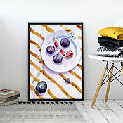 Картины и панно handmade. Livemaster - original item Light picture with figs (fruit white purple yellow). Handmade.