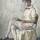 Винтаж: Винтажная картина «Девушка с книгой». Картины винтажные. Антиквариат и Винтаж. Ярмарка Мастеров.  Фото №5