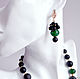 Necklace and earrings agate, Kukui, gilding 'Night Forest'. Jewelry Sets. White Book. My Livemaster. Фото №6
