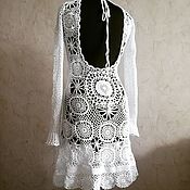 Одежда handmade. Livemaster - original item White crochet dress with open back. Handmade.